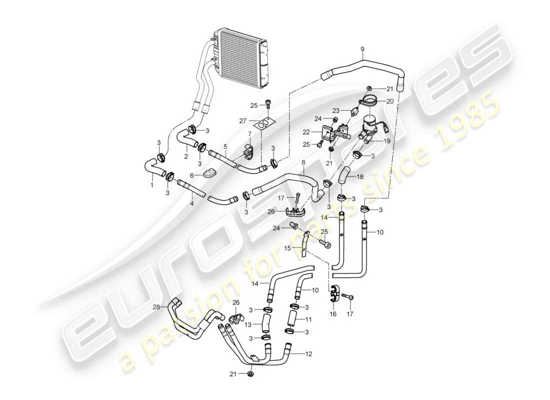 a part diagram from the porsche 2006 (cayenne e1 9pa) parts catalogue