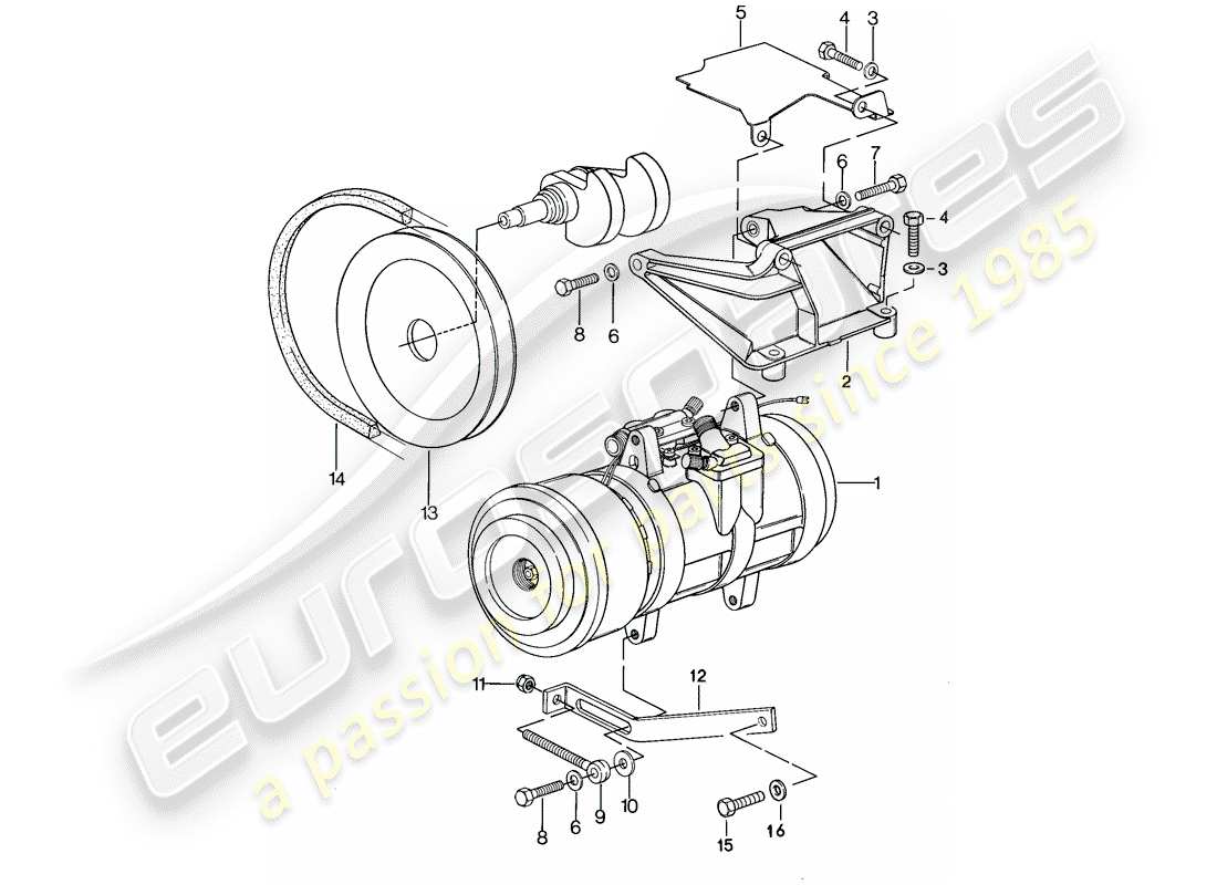 a part diagram from the porsche 928 parts catalogue