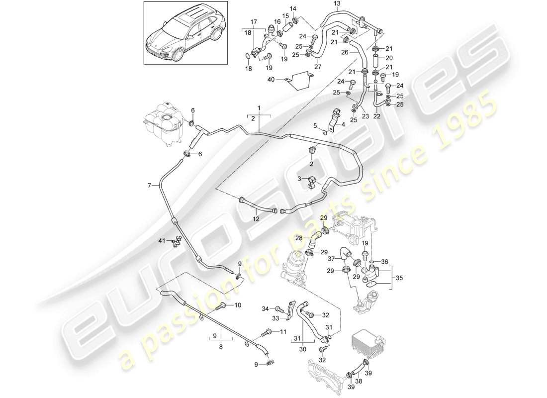 a part diagram from the porsche 2014 (cayenne e2 92a) parts catalogue