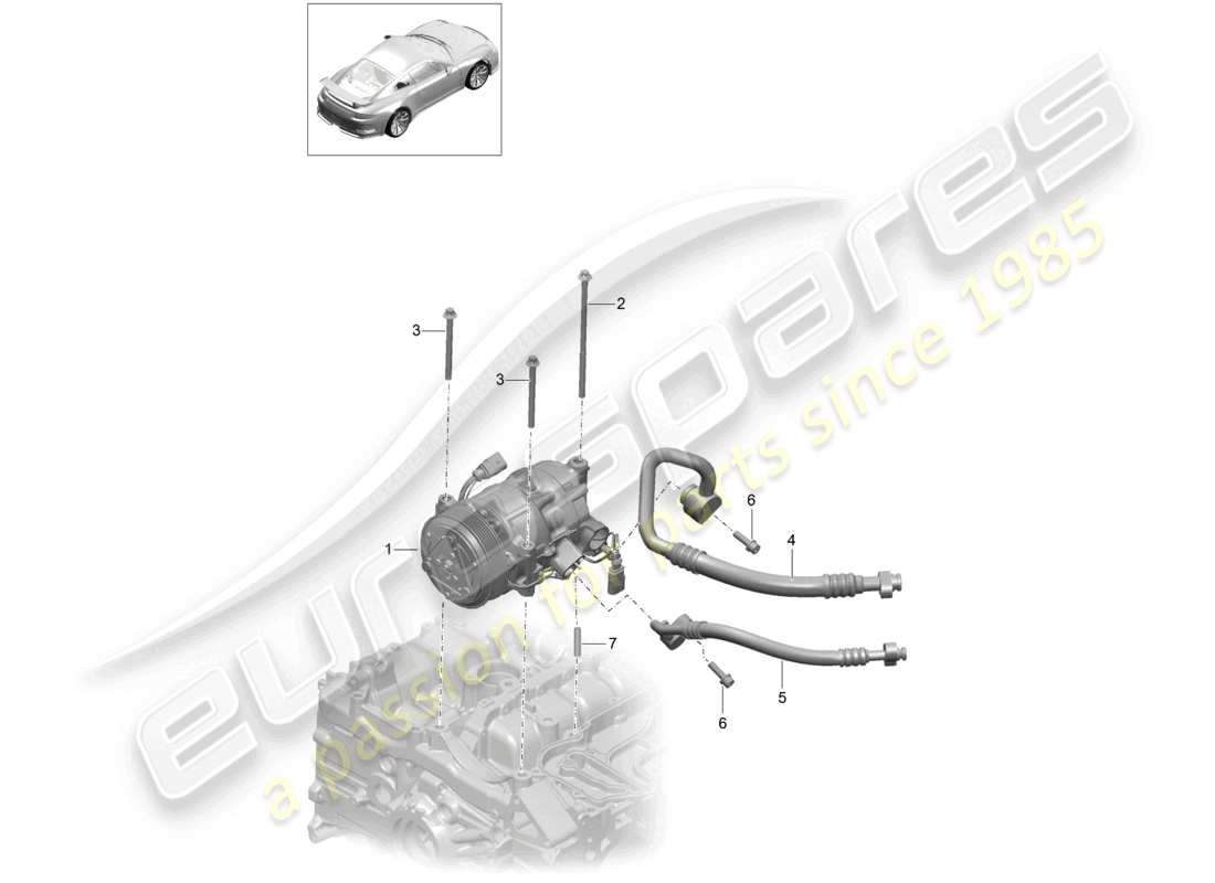 a part diagram from the porsche 991 parts catalogue