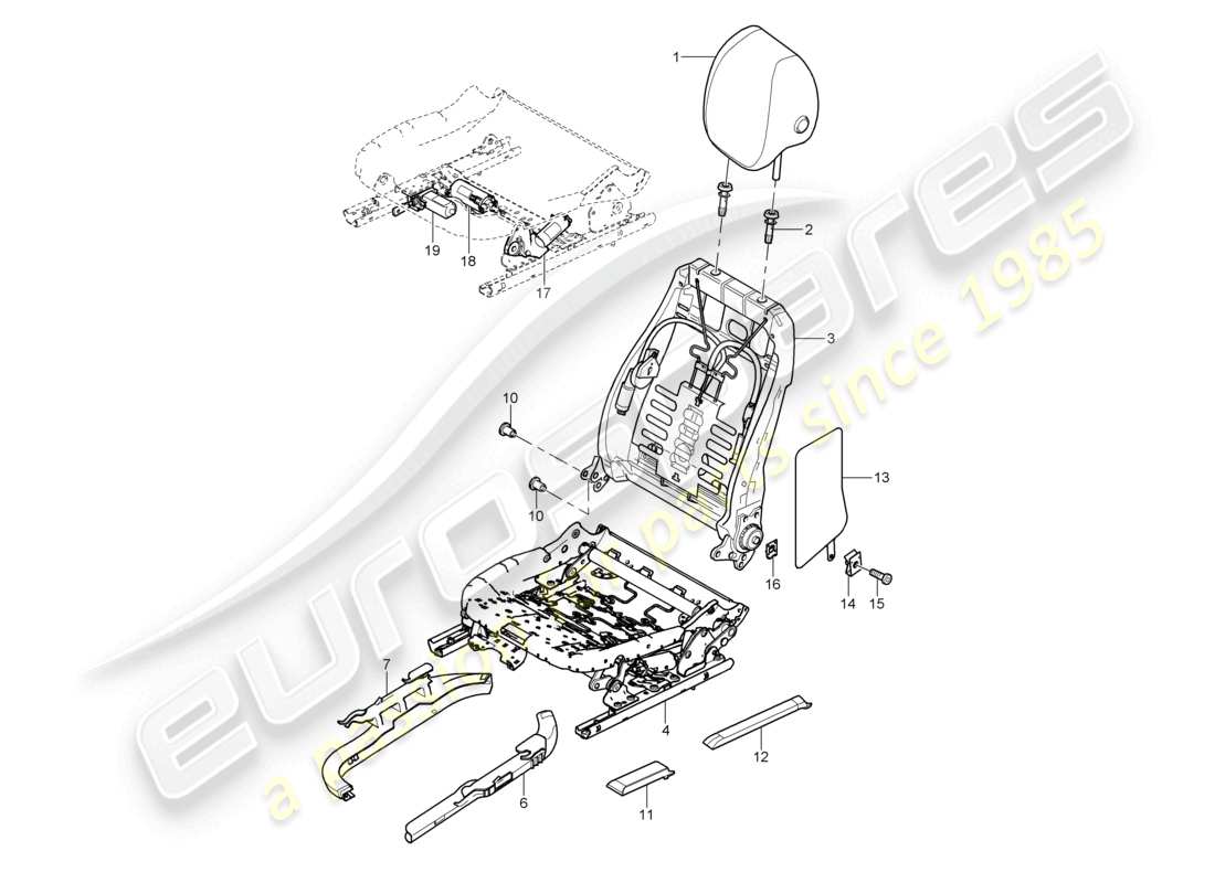 a part diagram from the porsche cayenne parts catalogue