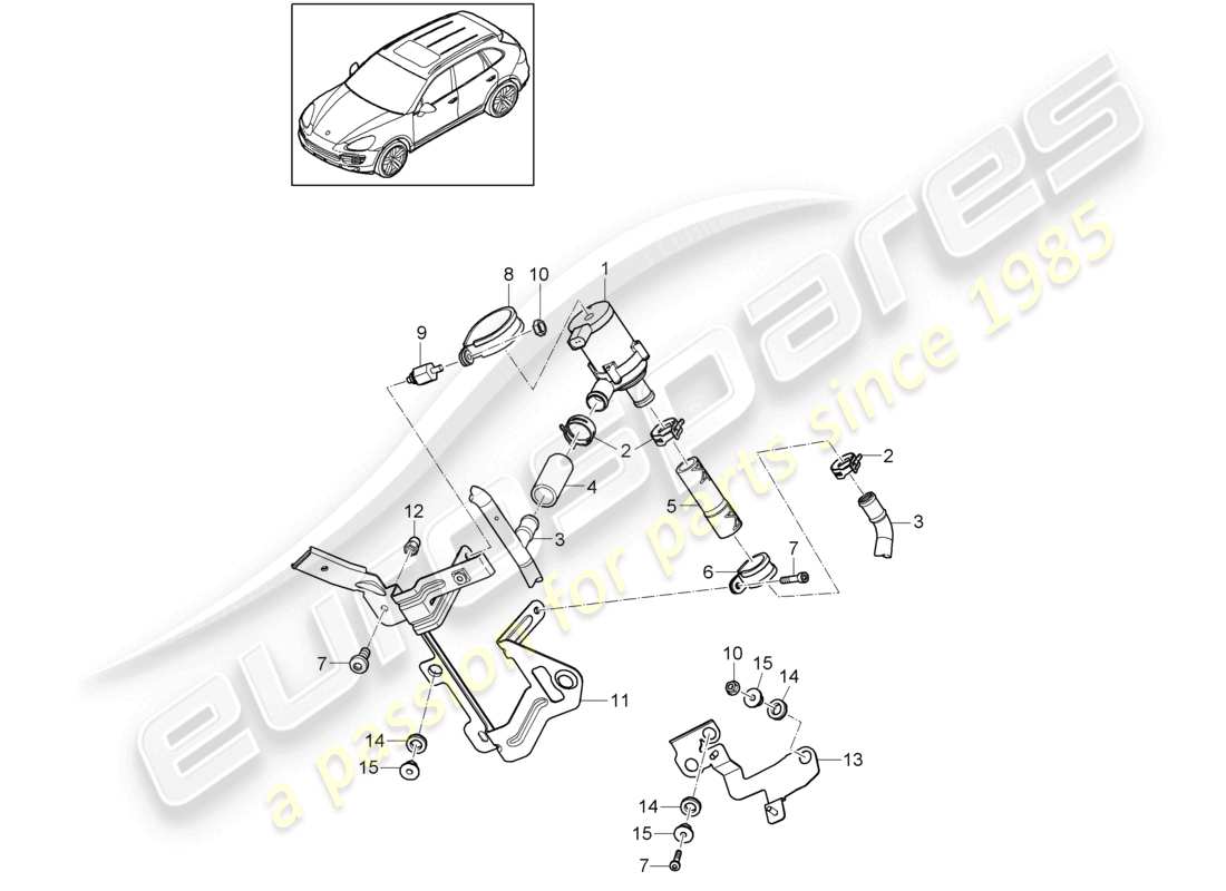 a part diagram from the porsche cayenne parts catalogue
