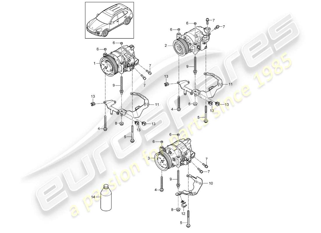 a part diagram from the porsche 2012 (cayenne e2 92a) parts catalogue