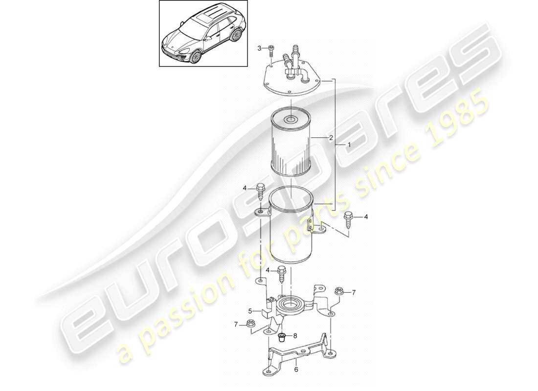 a part diagram from the porsche 2018 (cayenne e2 92a) parts catalogue