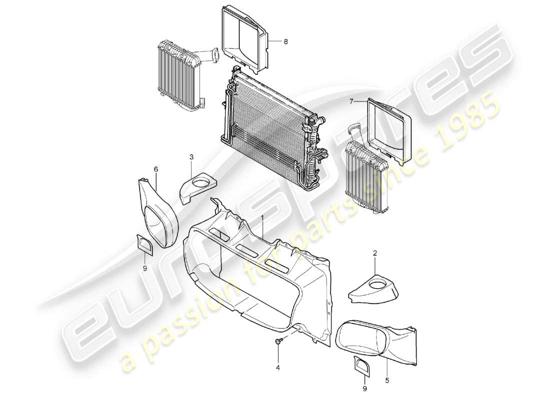 a part diagram from the porsche 2003 (cayenne e1 9pa) parts catalogue