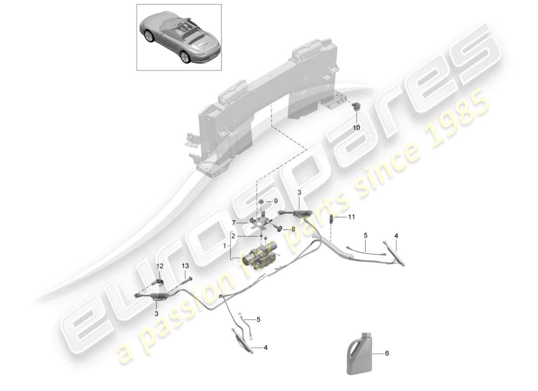 a part diagram from the porsche 991 parts catalogue