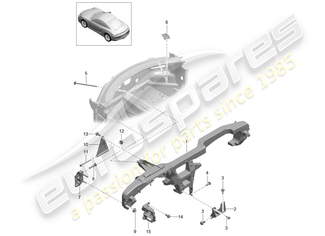 a part diagram from the porsche 2014 (981 cayman) parts catalogue