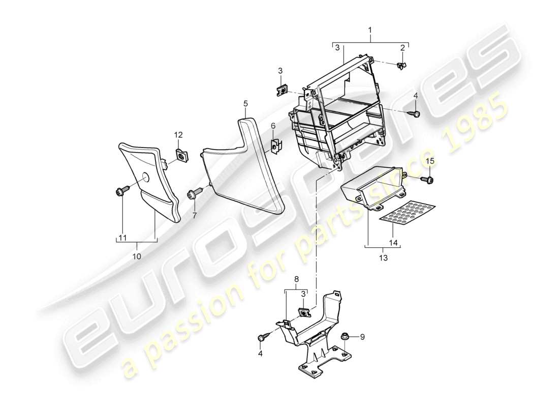 a part diagram from the porsche 2008 (987 cayman) parts catalogue