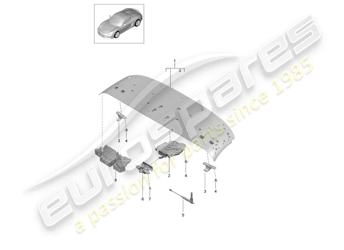 a part diagram from the porsche 2016 (981 boxster spyder) parts catalogue