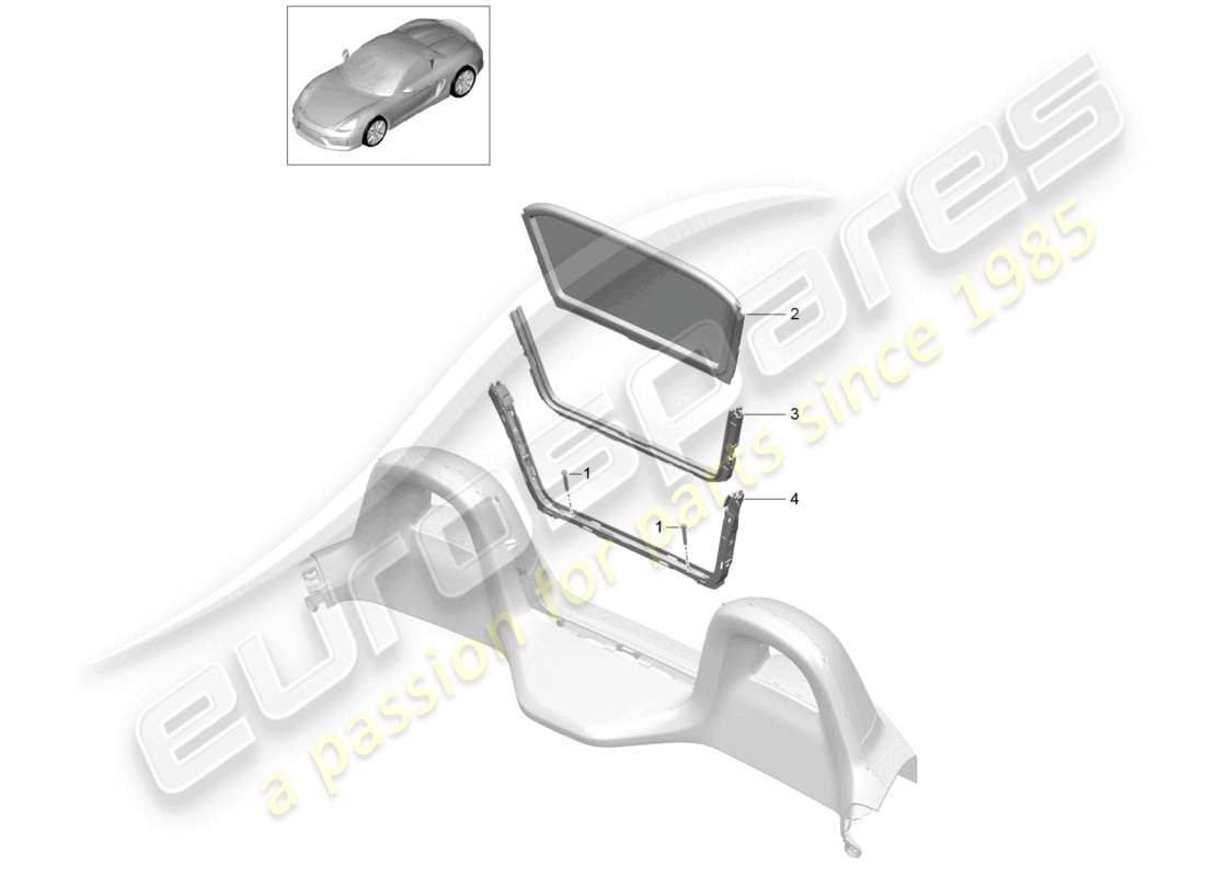 a part diagram from the porsche 2016 (981 boxster spyder) parts catalogue