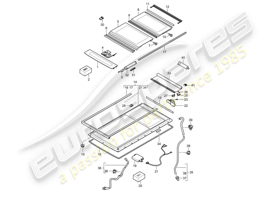 a part diagram from the porsche 2007 (cayenne e1 9pa) parts catalogue