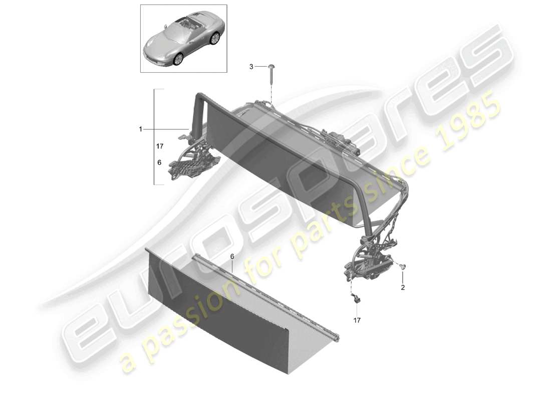 a part diagram from the porsche 991 parts catalogue