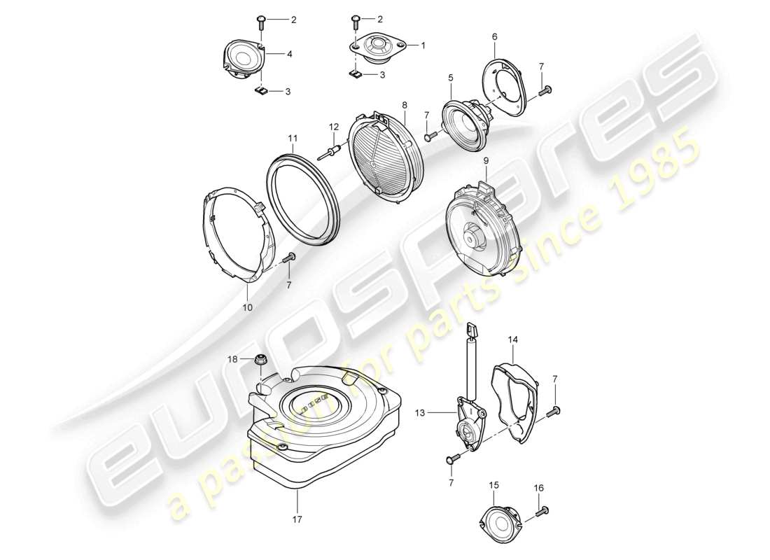 a part diagram from the porsche 2007 (cayenne e1 9pa) parts catalogue