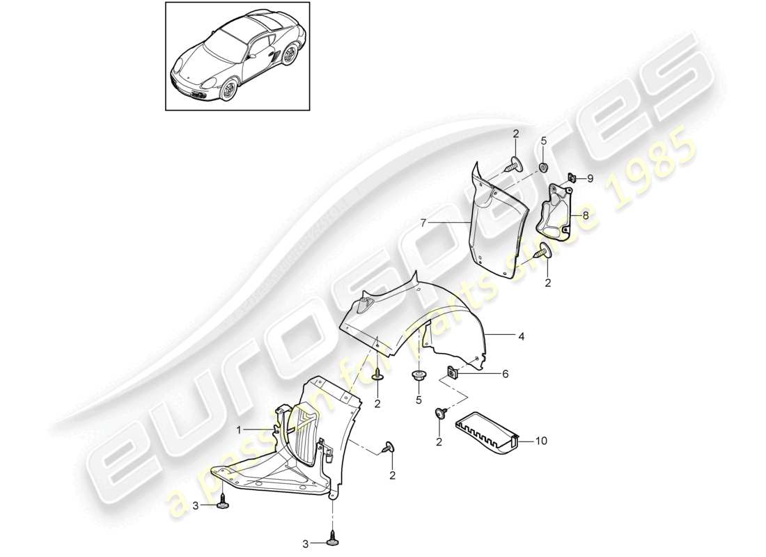 a part diagram from the porsche 2011 (987 cayman) parts catalogue