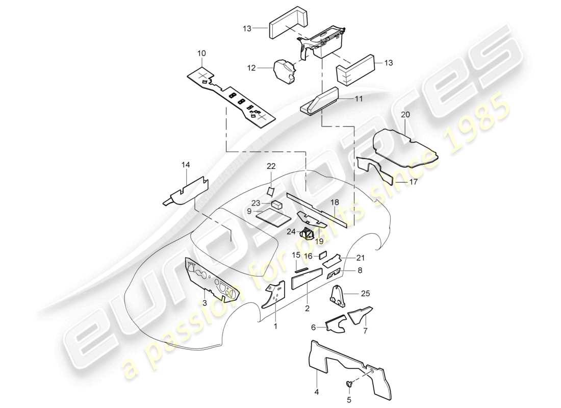 a part diagram from the porsche cayman parts catalogue