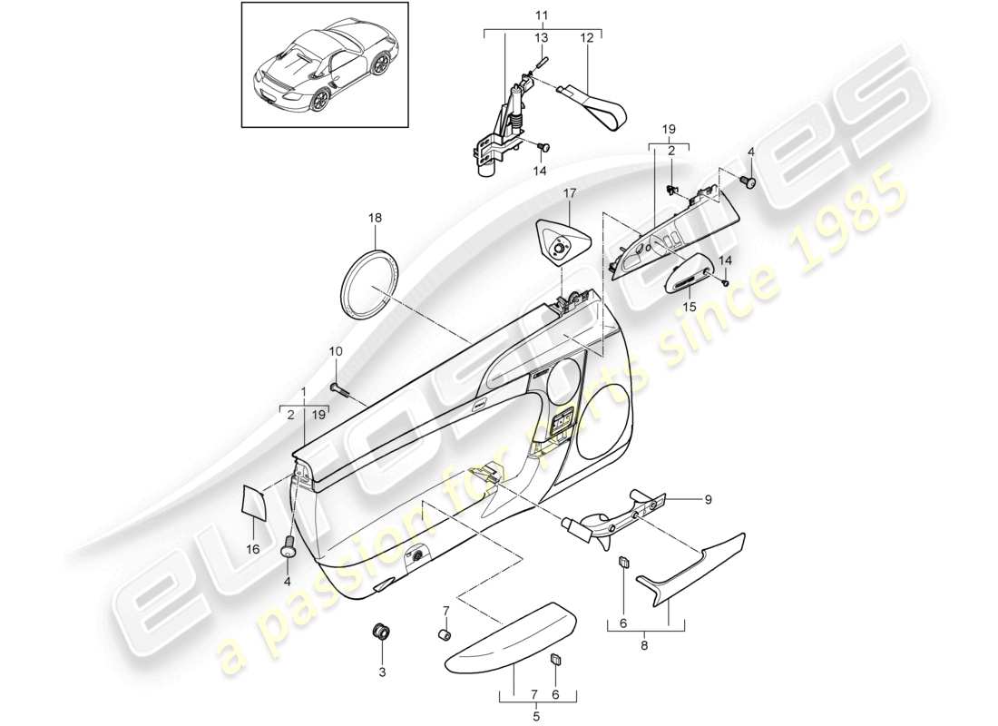 a part diagram from the porsche 2012 (987 boxster) parts catalogue