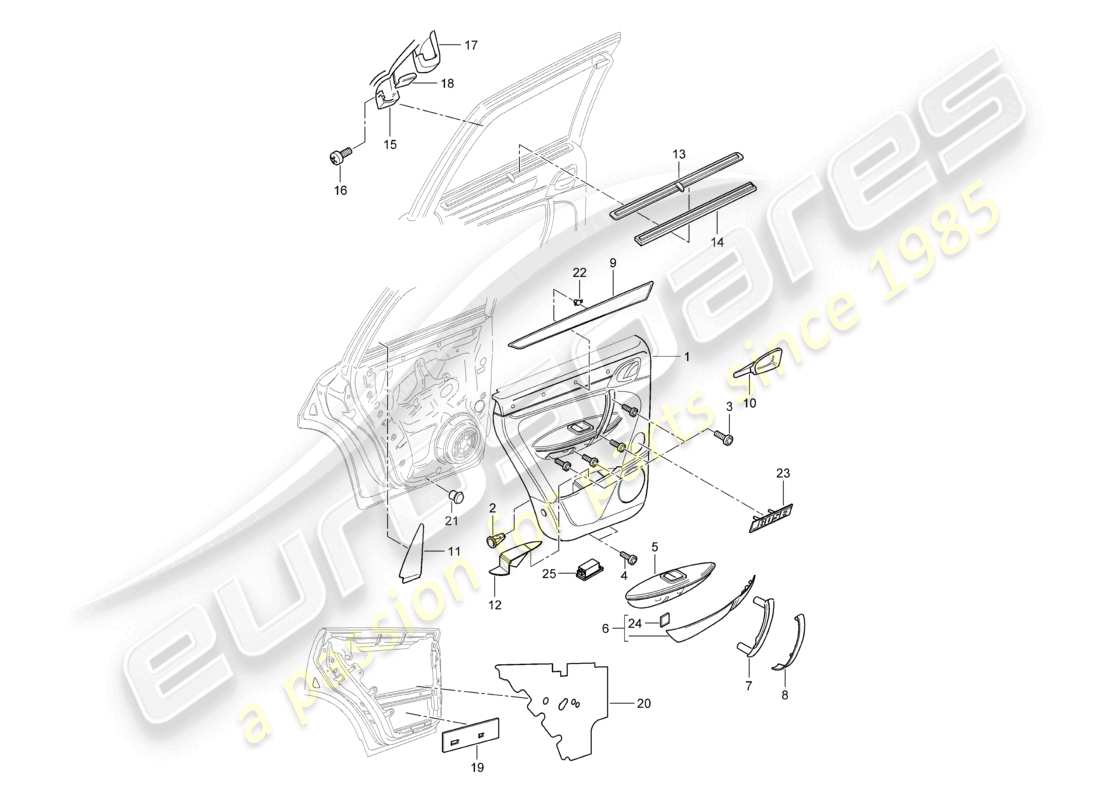 a part diagram from the porsche 2009 (cayenne e1 9pa) parts catalogue