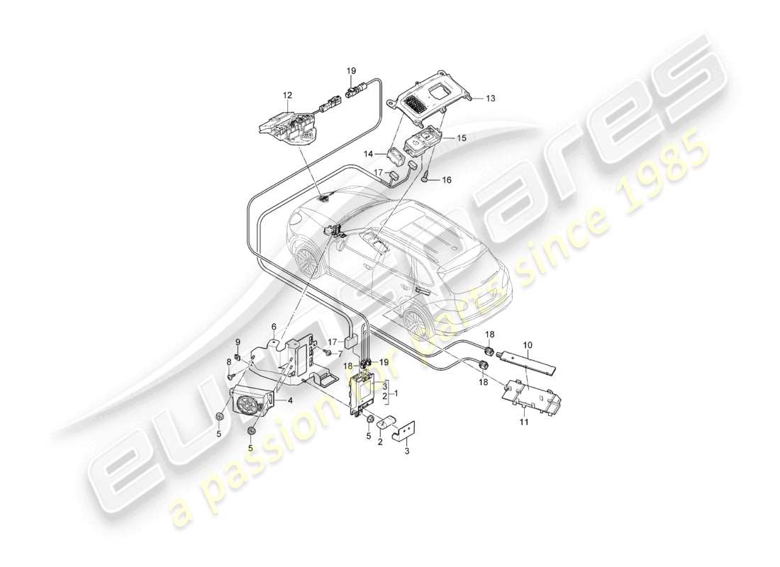 a part diagram from the porsche 2016 (cayenne e2 92a) parts catalogue