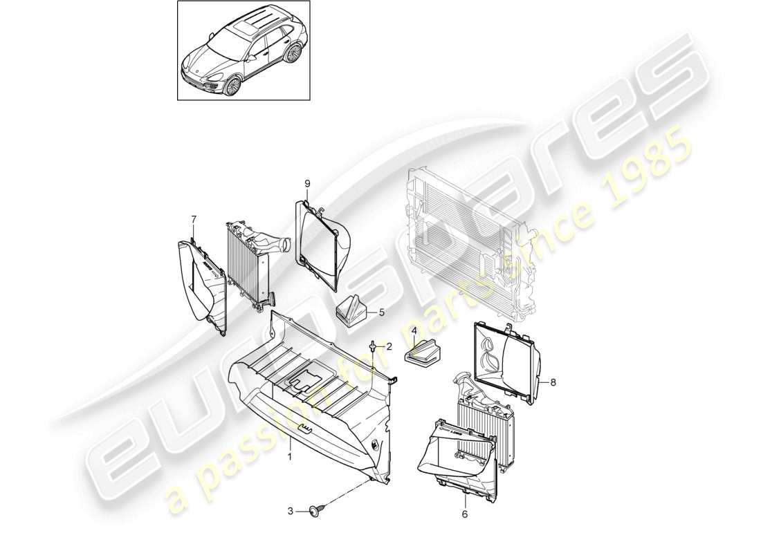 a part diagram from the porsche cayenne parts catalogue