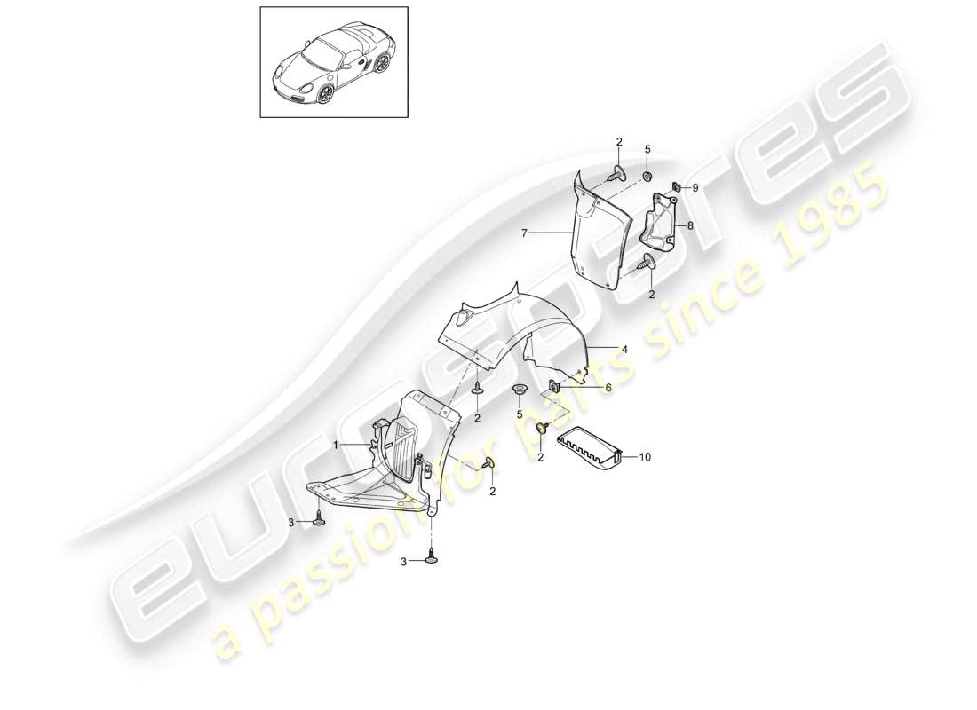 a part diagram from the porsche 2009 (987 boxster) parts catalogue