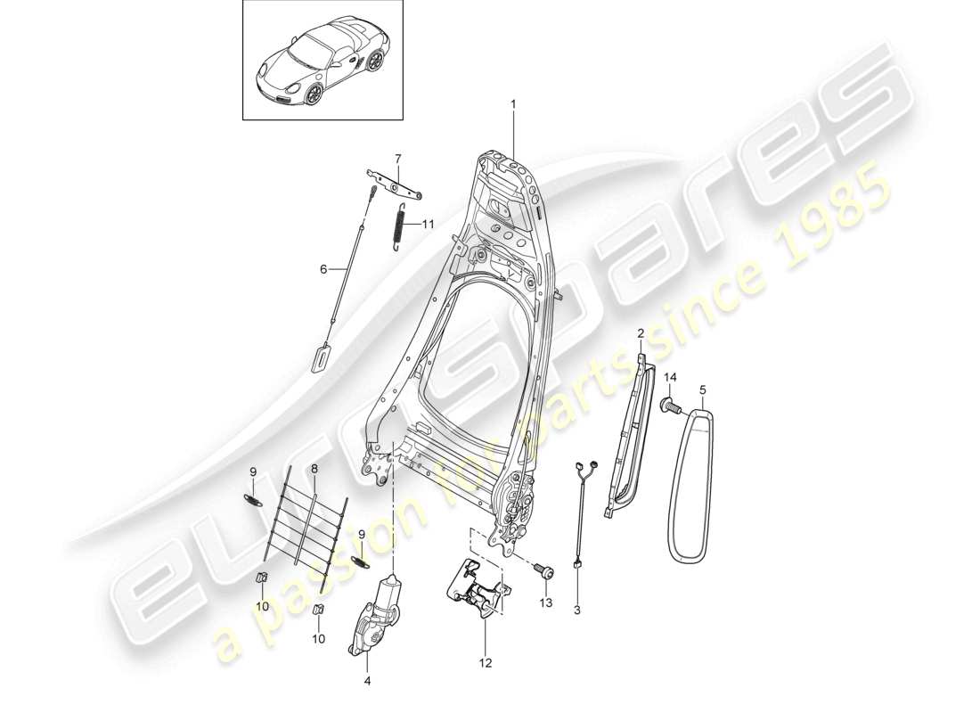 a part diagram from the porsche 2010 (987 boxster) parts catalogue
