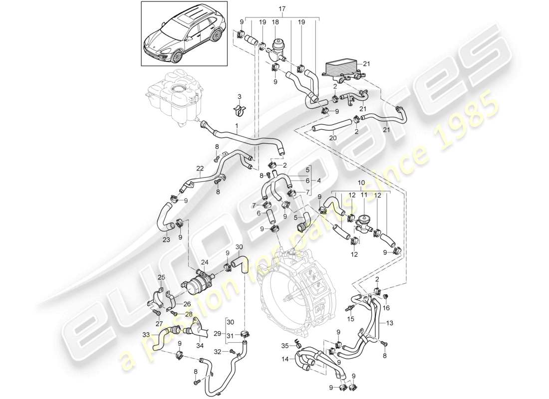 a part diagram from the porsche 2017 (cayenne e2 92a) parts catalogue