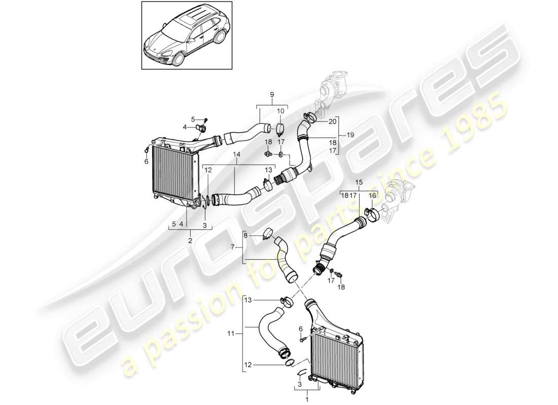 a part diagram from the porsche 2016 (cayenne e2 92a) parts catalogue