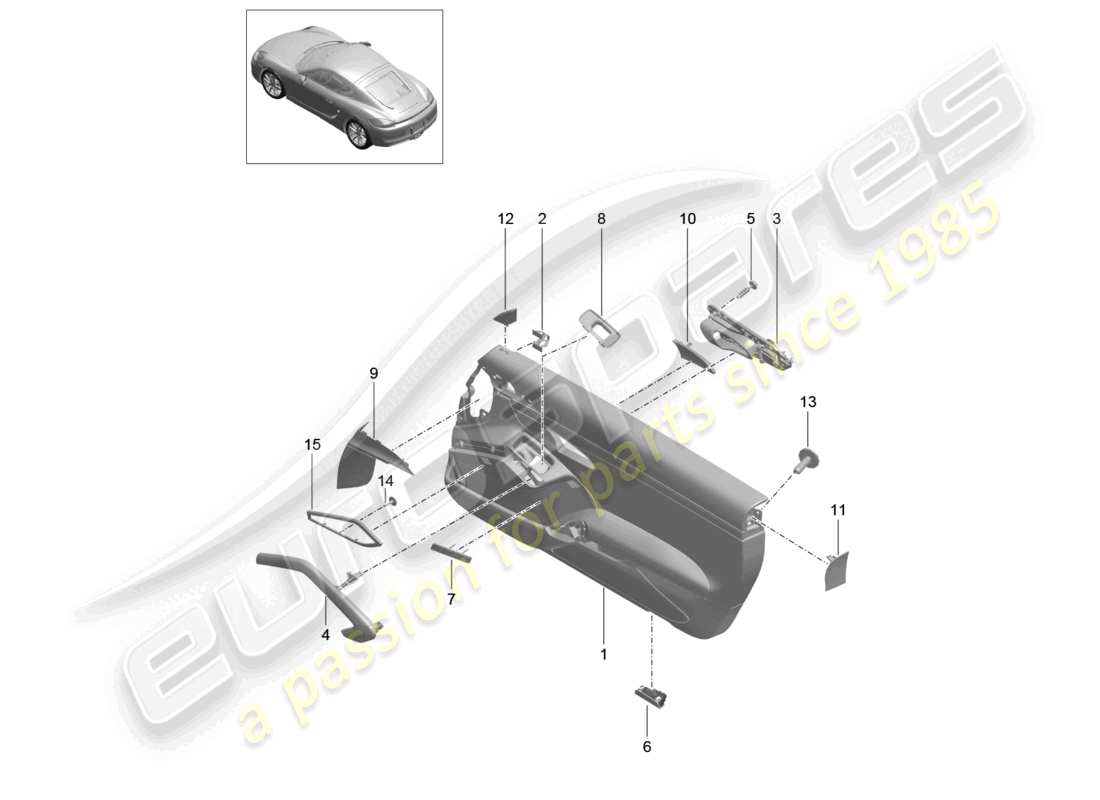 a part diagram from the porsche 2014 (981 cayman) parts catalogue