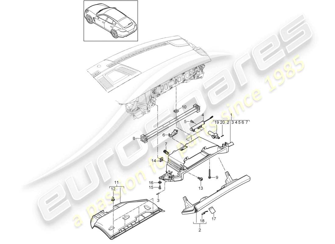 a part diagram from the porsche panamera parts catalogue