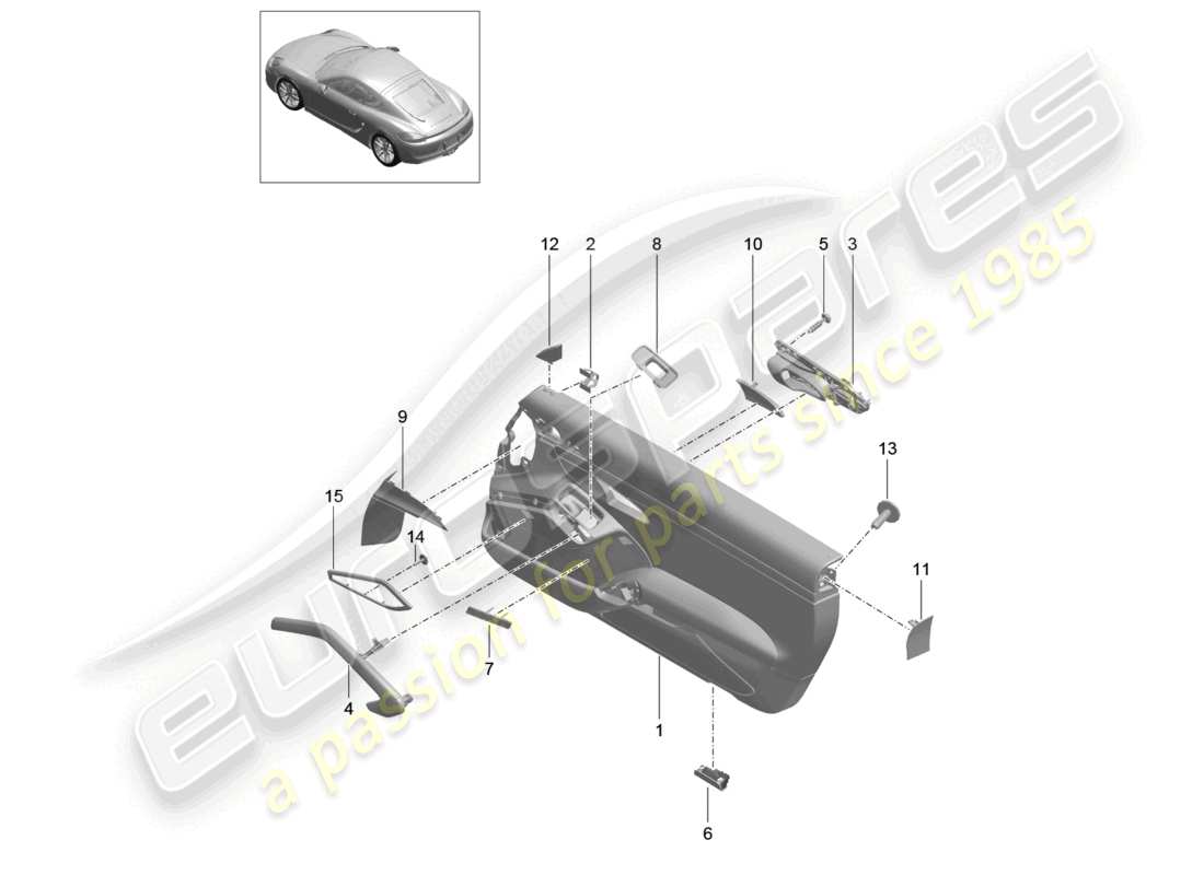 a part diagram from the porsche 2014 (981 cayman) parts catalogue