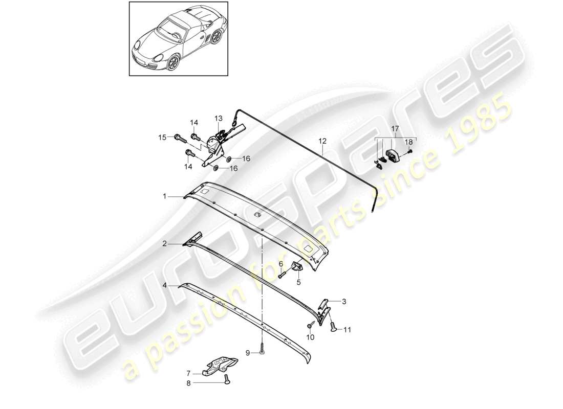 a part diagram from the porsche 2012 (987 boxster) parts catalogue