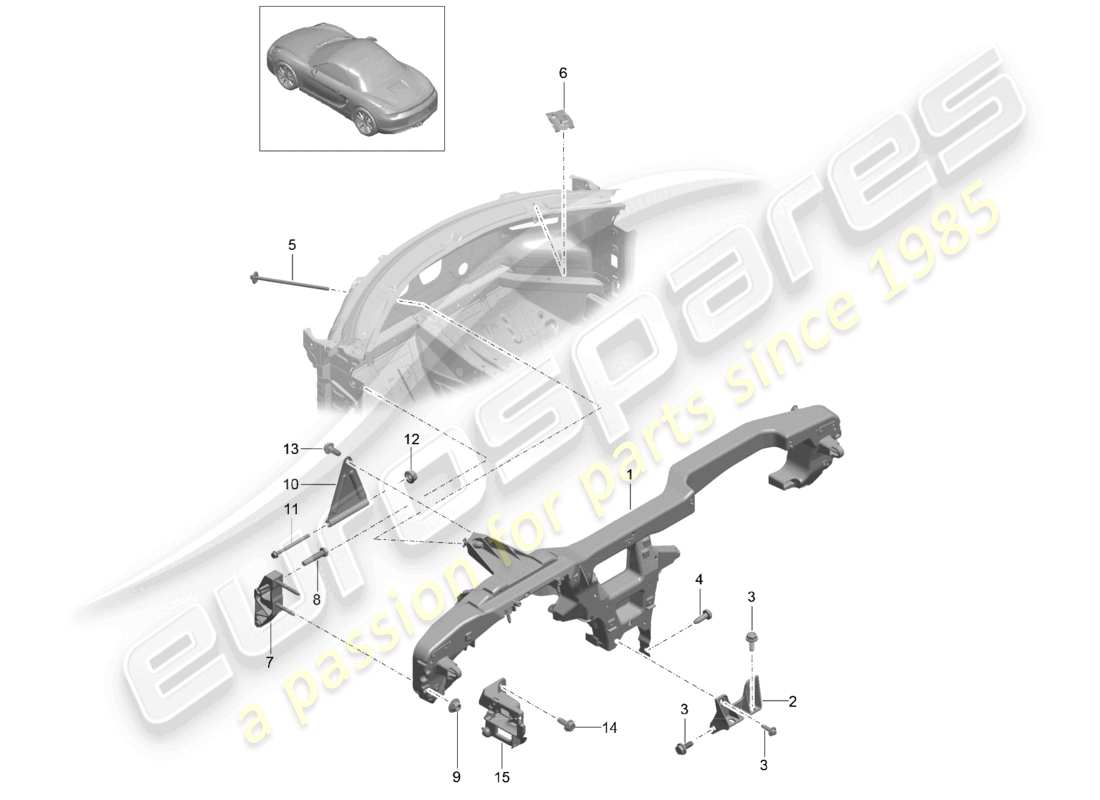 a part diagram from the porsche 2016 (981 boxster spyder) parts catalogue