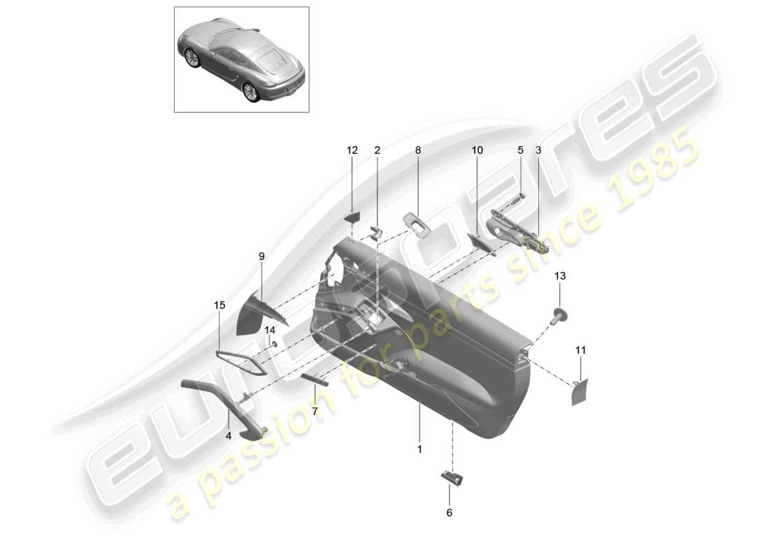 a part diagram from the porsche cayman parts catalogue