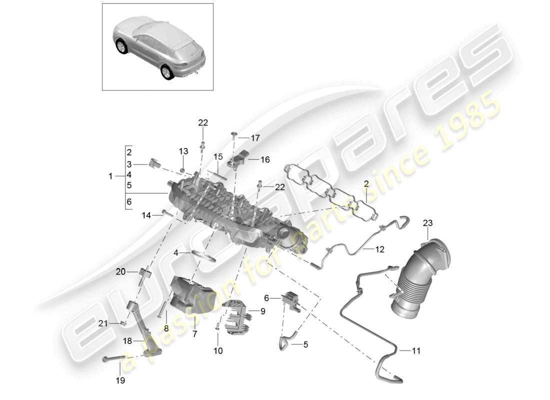 a part diagram from the porsche 2017 (macan) parts catalogue