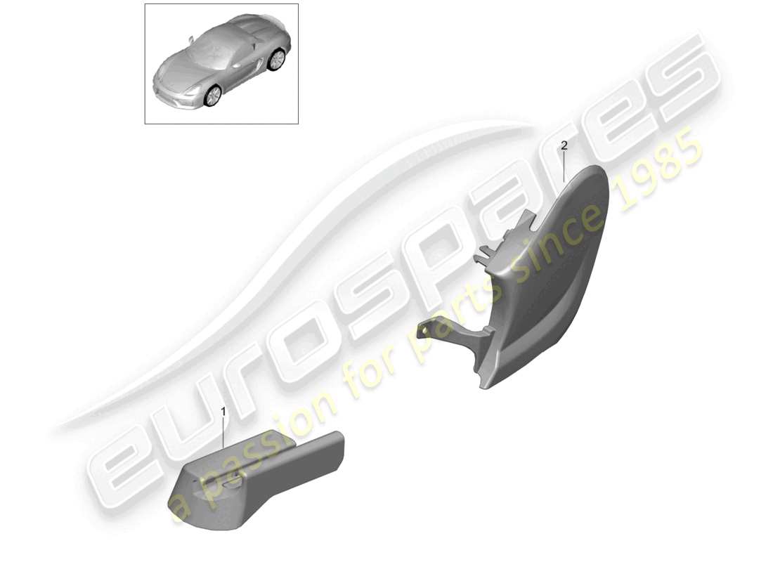 a part diagram from the porsche 2016 (981 boxster spyder) parts catalogue