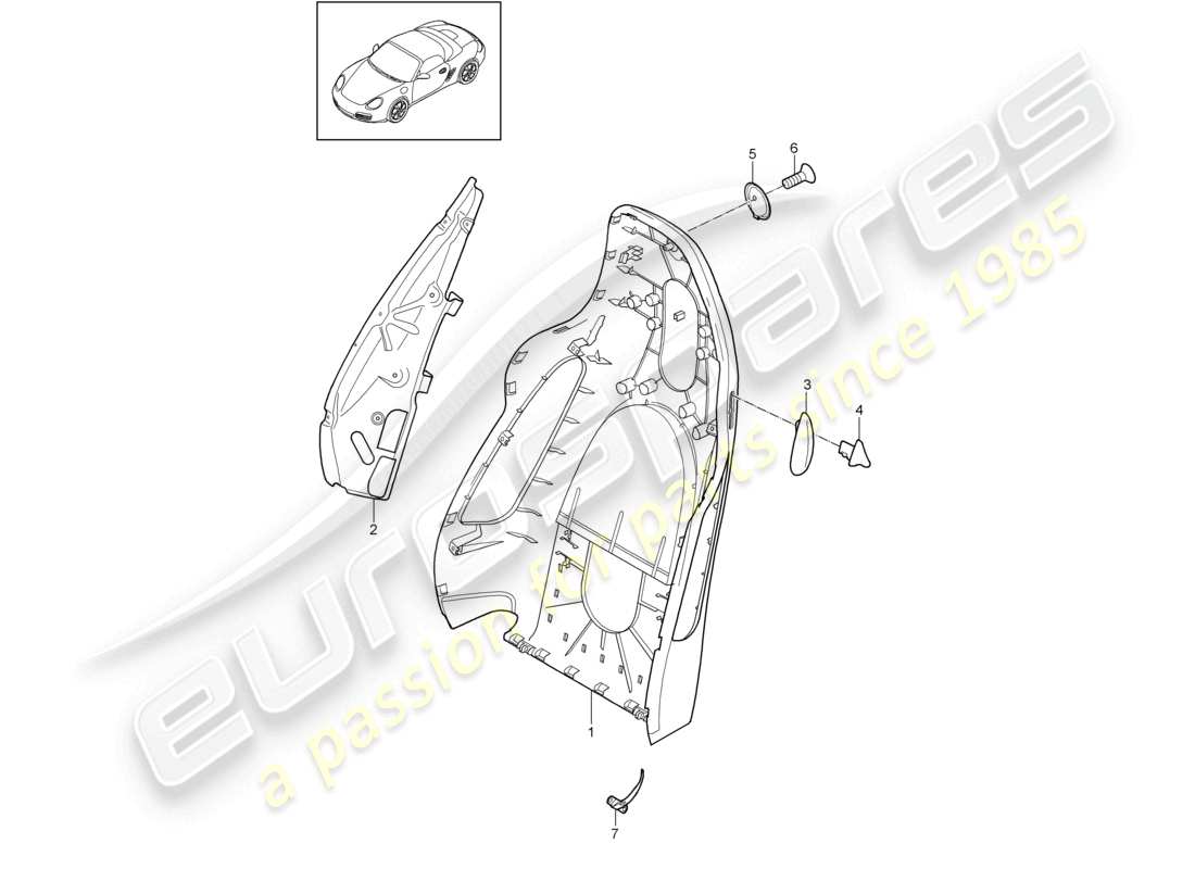 a part diagram from the porsche 2010 (987 boxster) parts catalogue