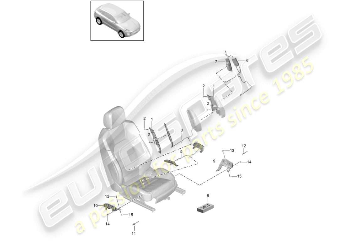a part diagram from the porsche 2017 (macan) parts catalogue