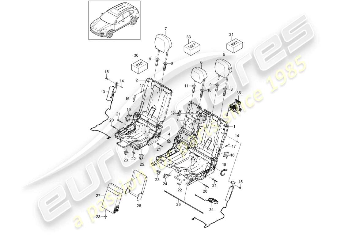a part diagram from the porsche 2016 (cayenne e2 92a) parts catalogue
