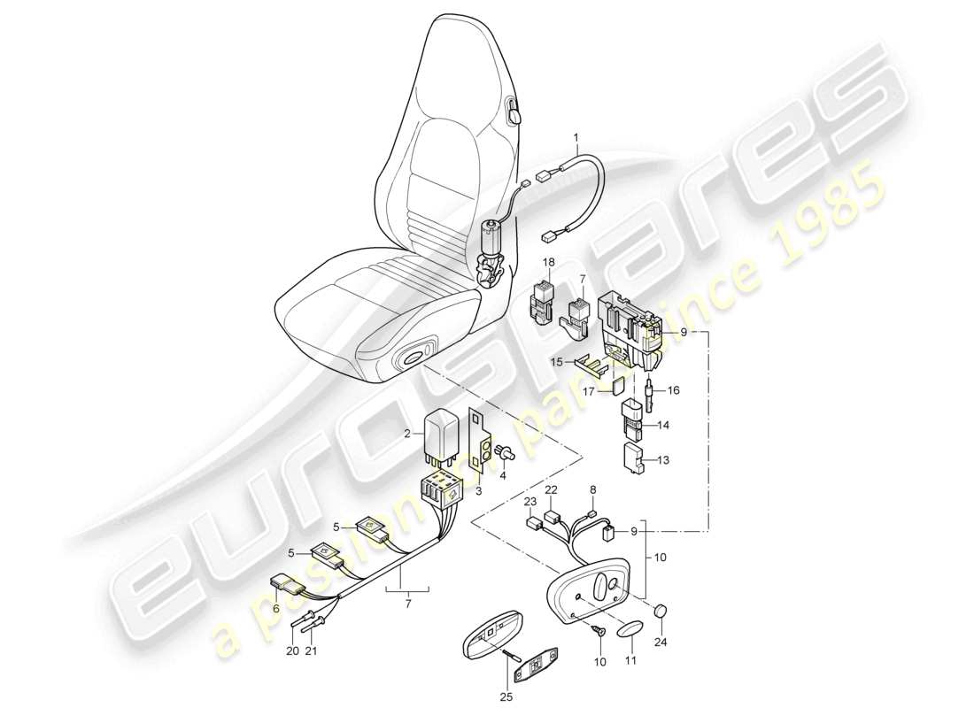 a part diagram from the porsche 1999 (986 boxster) parts catalogue