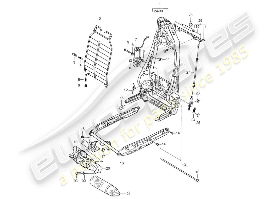 a part diagram from the porsche 1997 (986 boxster) parts catalogue