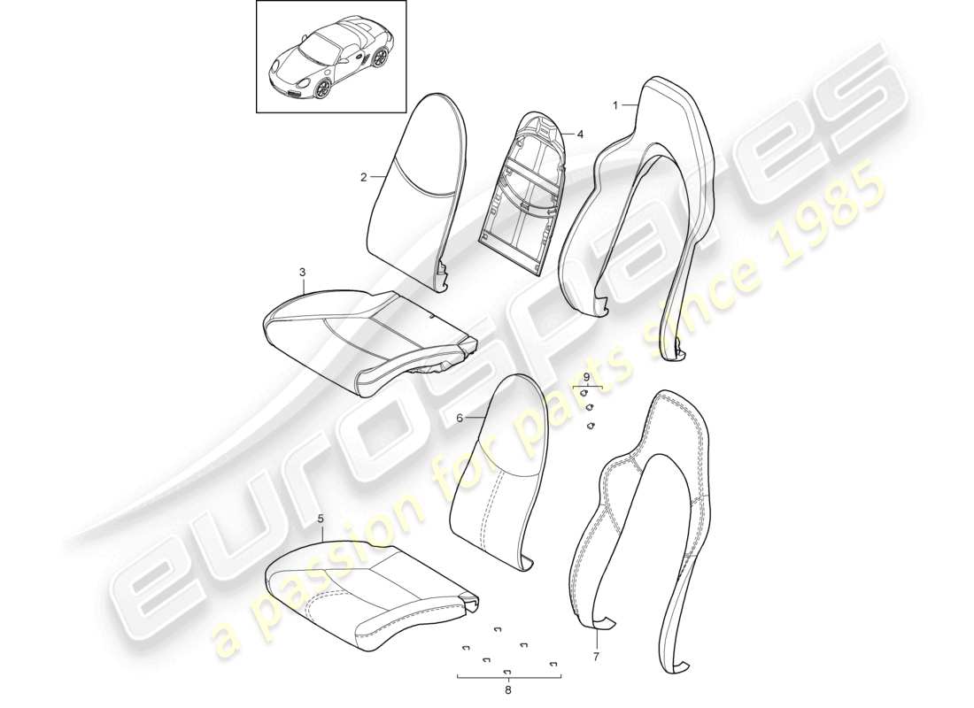 a part diagram from the porsche 2009 (987 boxster) parts catalogue