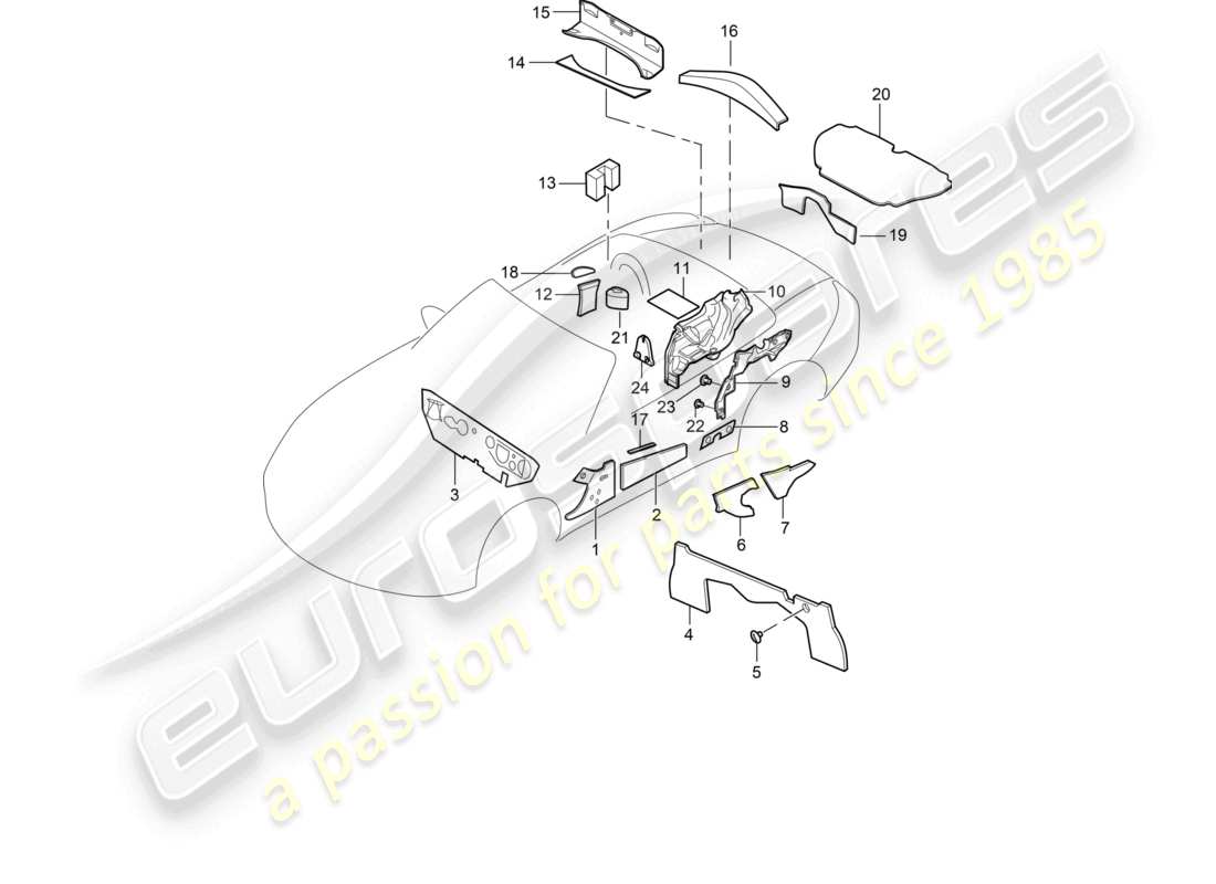 a part diagram from the porsche 2010 (987 boxster) parts catalogue