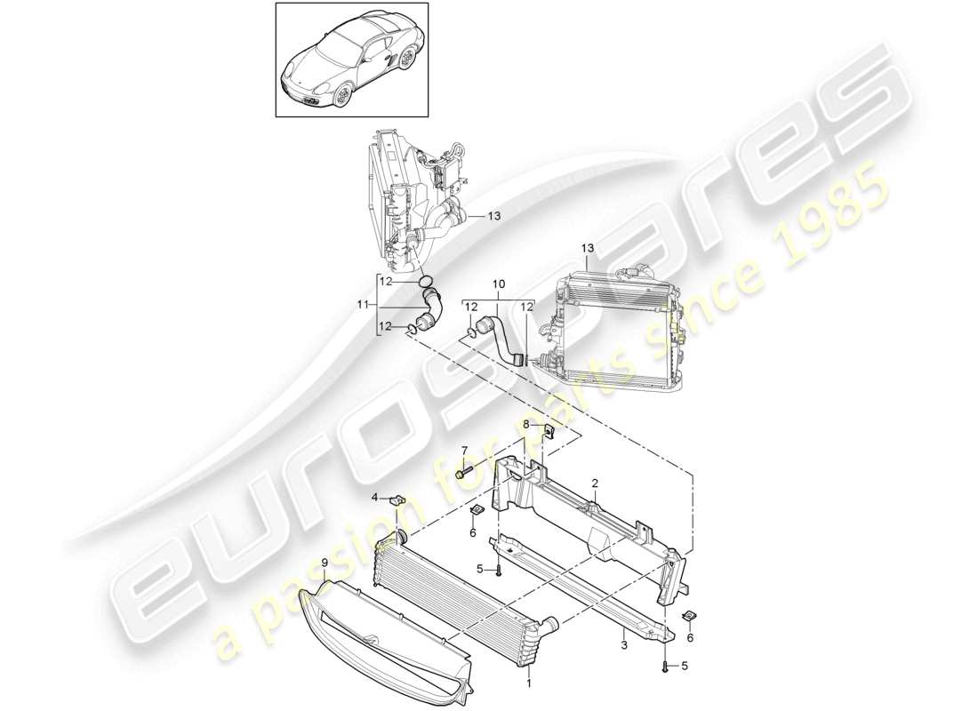 a part diagram from the porsche 2009 (987 cayman) parts catalogue