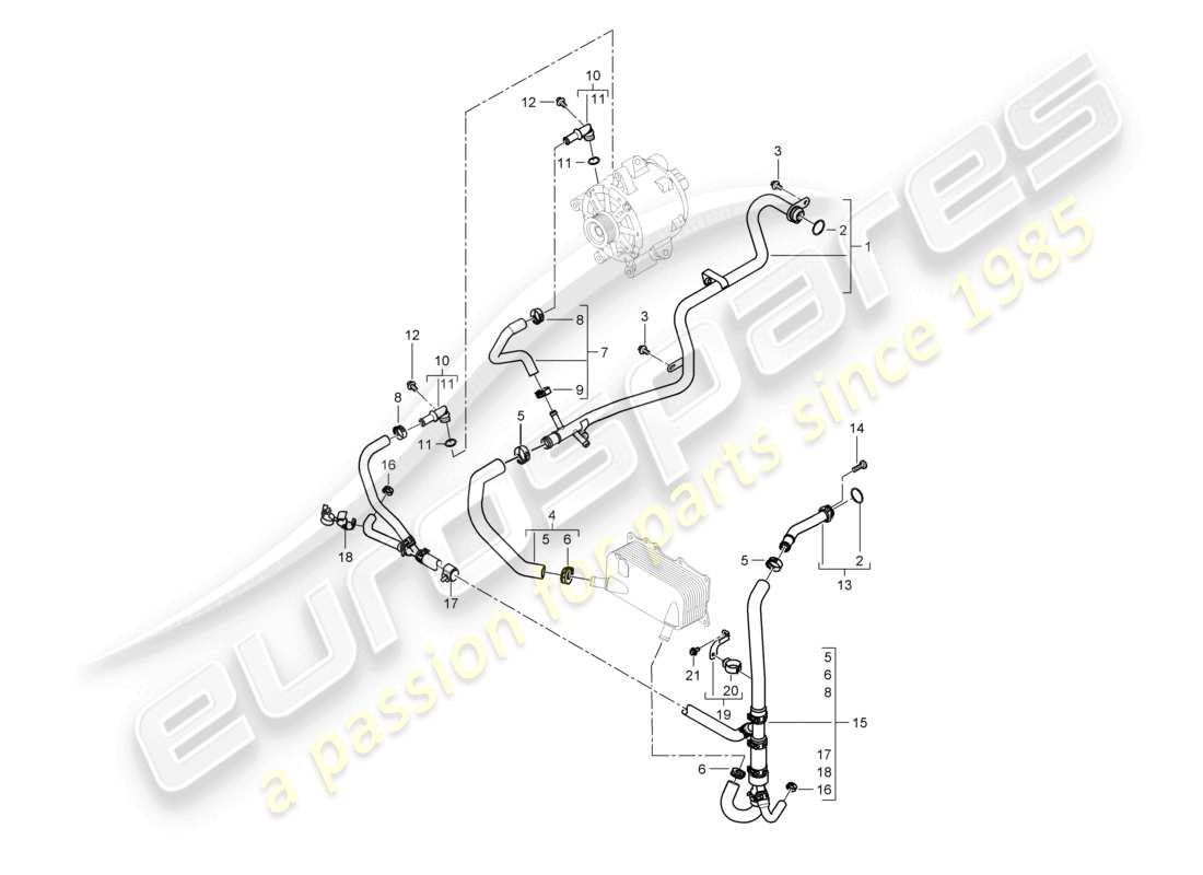 a part diagram from the porsche cayenne parts catalogue