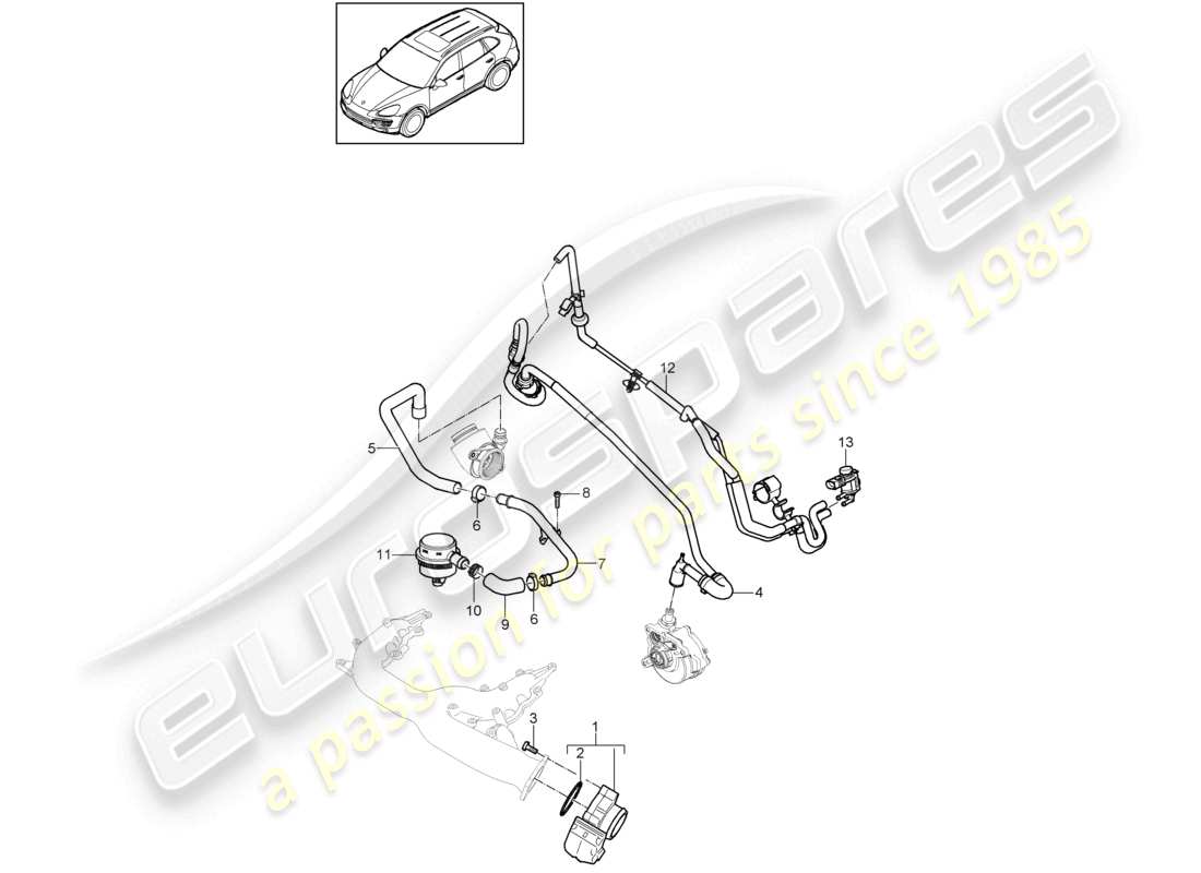 a part diagram from the porsche 2016 (cayenne e2 92a) parts catalogue