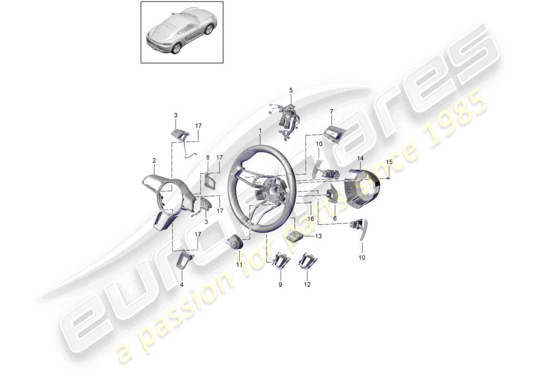 a part diagram from the porsche cayman parts catalogue