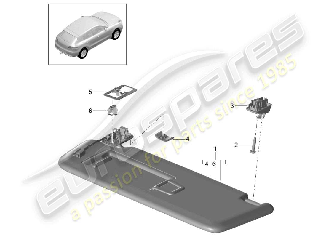 a part diagram from the porsche 2015 (macan) parts catalogue