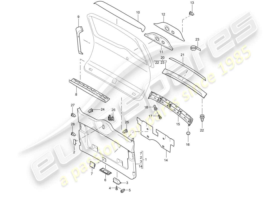 a part diagram from the porsche 2006 (cayenne e1 9pa) parts catalogue