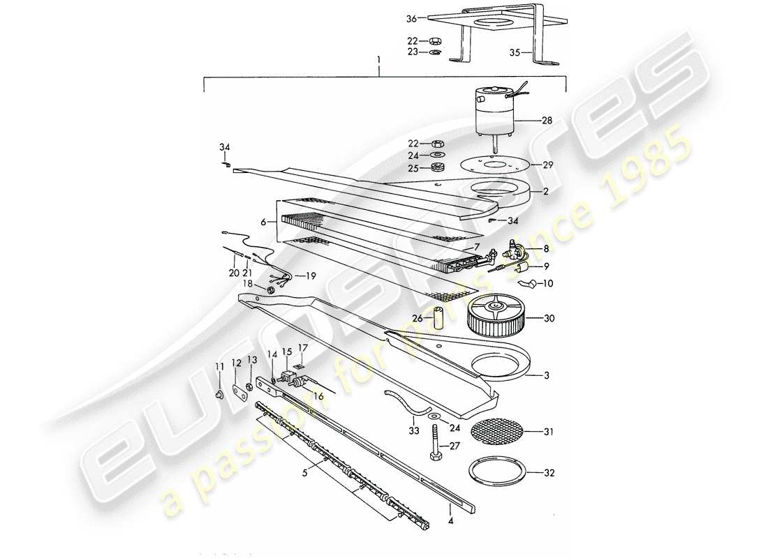a part diagram from the porsche 911 parts catalogue