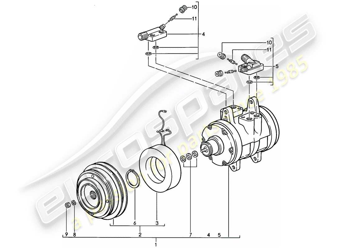 a part diagram from the porsche 1986 (928) parts catalogue